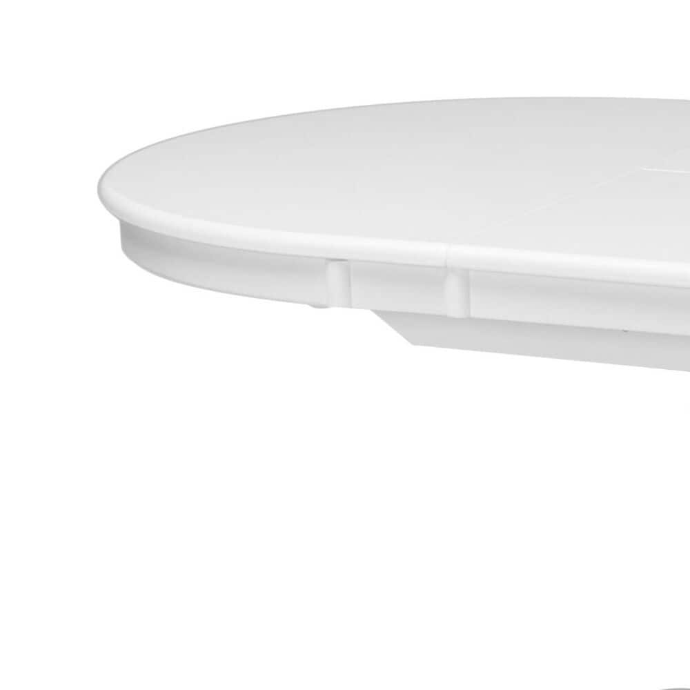 CorLiving Dillon Pedestal Dining Table with Leaf in White - Table Only, , large