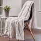 Chanasaya Home 50" x 65" Deco Faux Fur Throw Blanket in Creme, , large