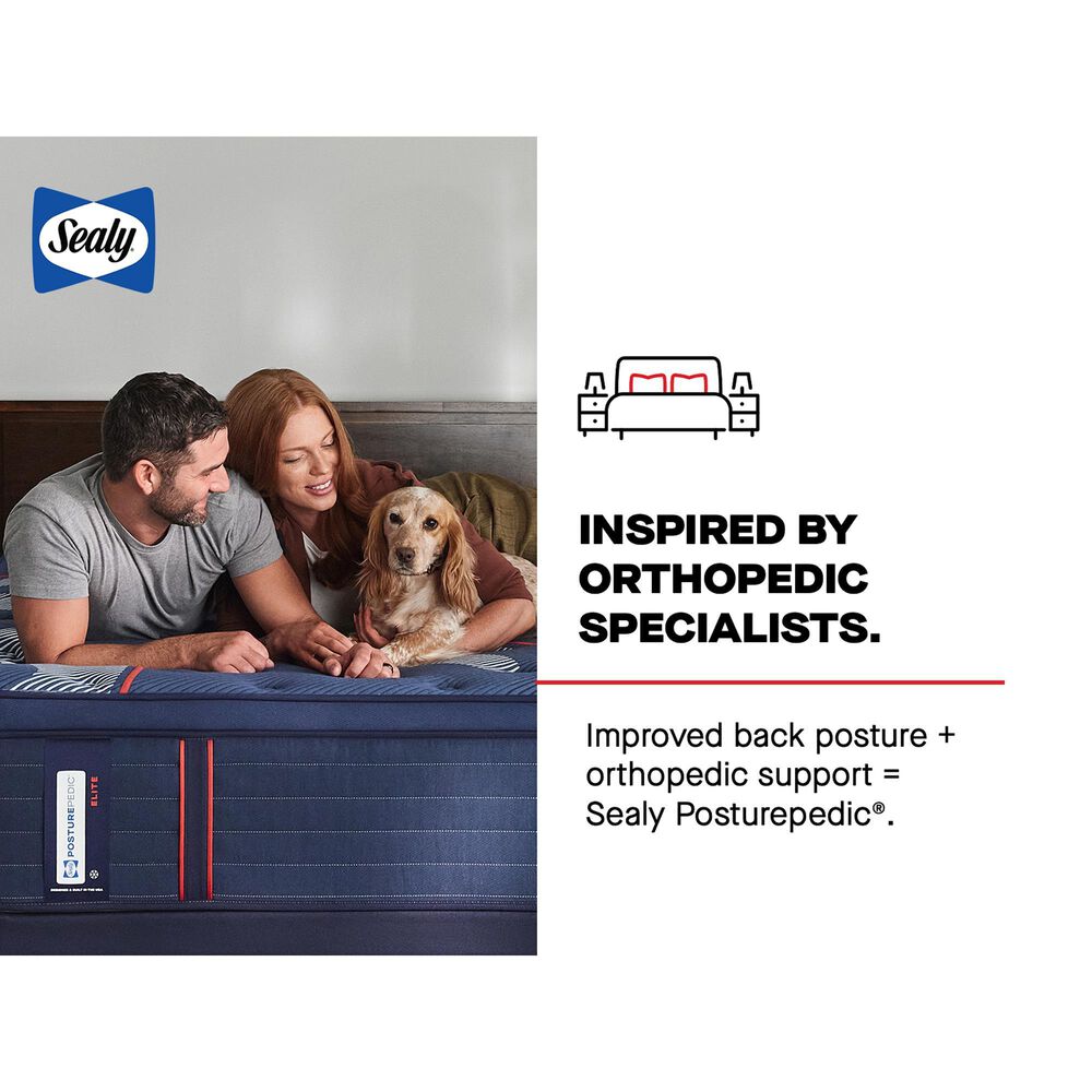 Sealy Posturepedic Elite Spring Brenham II Soft Euro Pillow Top Split California King Mattress, , large