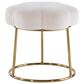 Linon Home Decor Seraphina Vanity Stool with White Cushion in Gold, , large