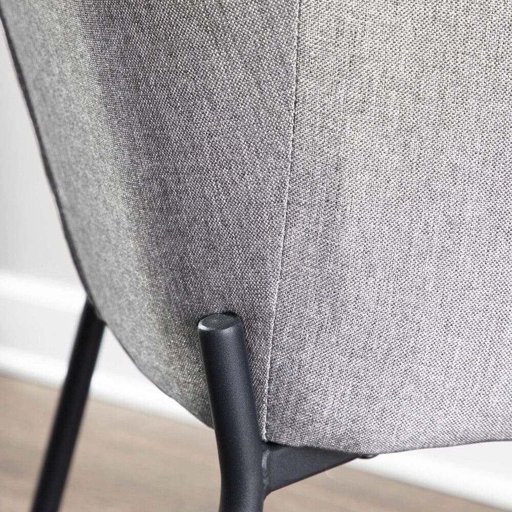 LumiSource Daniella Arm Chair with Grey Cushion in Black (Set of 2), , large