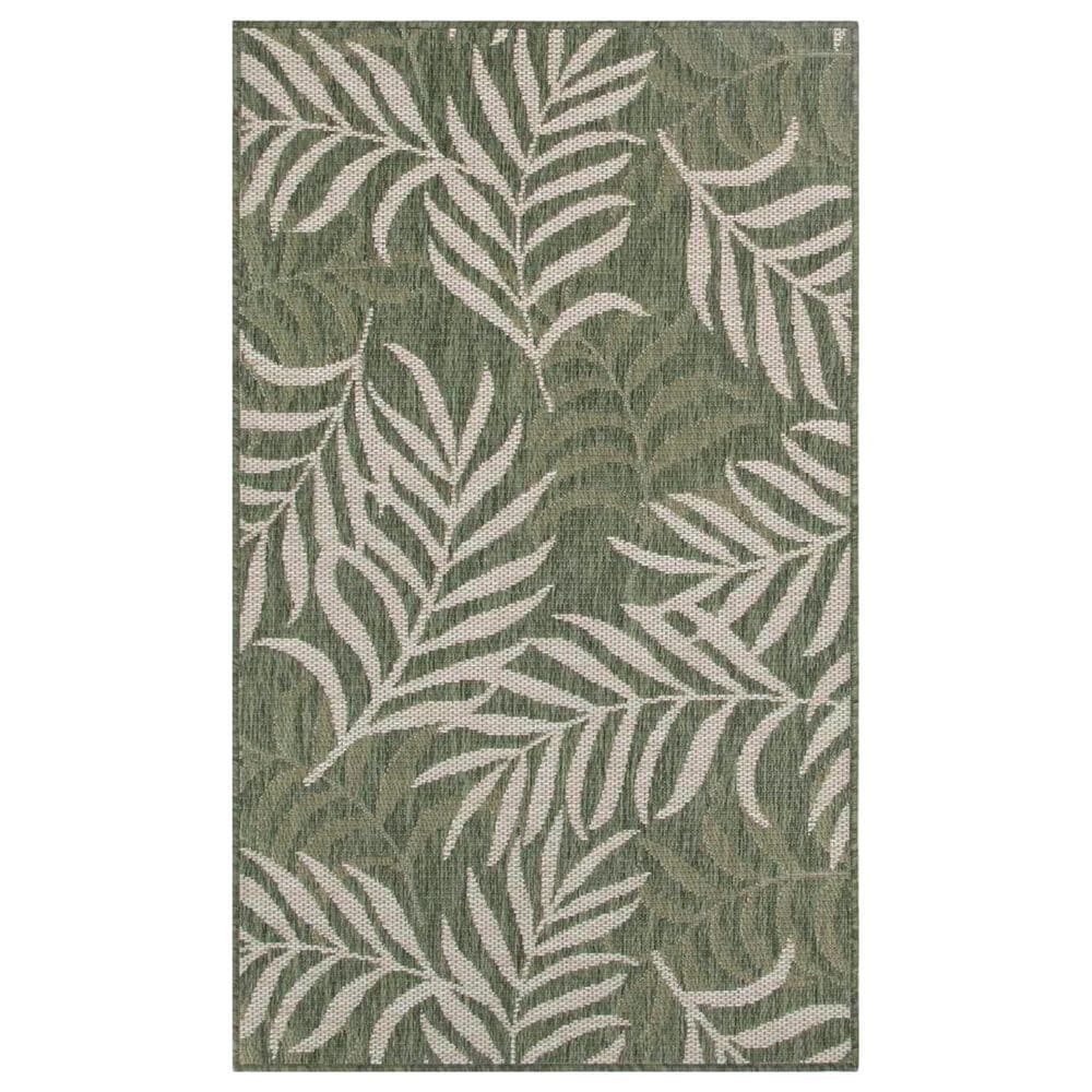 Nourison Garden Oasis GOA01 Green and Ivory 3&#39; x 5&#39; Indoor/Outdoor Area Rug, , large