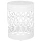 Hearth and Haven Cylindrical-Shaped Iron Patio End Table in White (Set of 2), , large