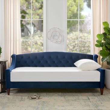 Jennifer Taylor Home Lucy Upholstered Button Tufted Sofa Bed in Navy Blue, , large