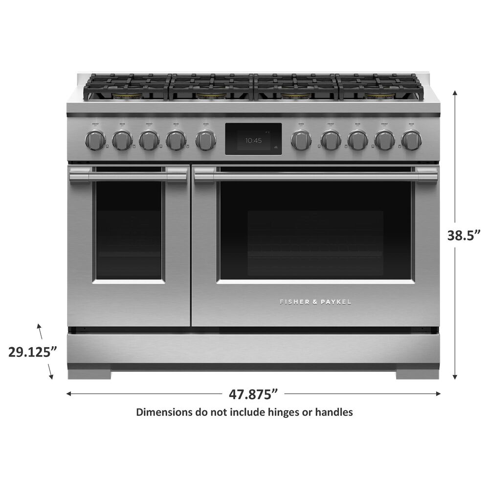 Fisher &amp; Paykel 48&quot; Professional Dual Fuel Range with 8 Burners and Natural Gas in Stainless Steel, , large