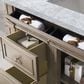 James Martin Vanities Bristol 36" Single Bathroom Vanity in Whitewashed Walnut with 3 cm Carrara White Marble Top and Rectangular Sink, , large