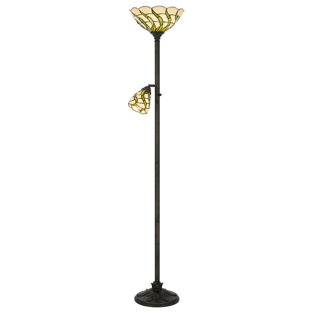 Cal Lighting Galgate Tiffany Floor Lamp in Matte Black, , large