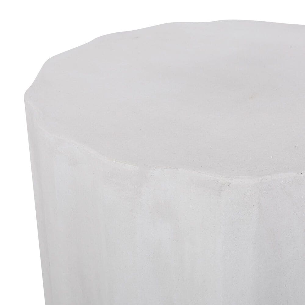 Hearth and Haven Scalloped Patio Side Table in Antique White, , large
