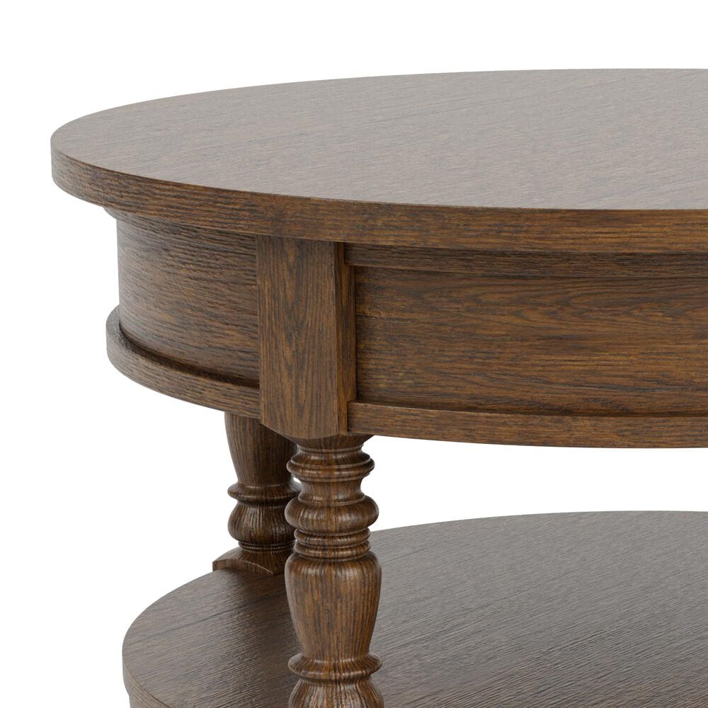 Riverside Furniture Eastlake Round Cocktail Table in Whiskey Oak, , large