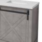Lexora Home Marsyas 84" Double Bathroom Vanity in Ash Grey with 2 cm White Cultured Marble Top and Rectangular Sinks, , large