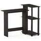 HOMLUX L-Shaped Computer Desk with Open Display Shelves in Espresso and Black, , large