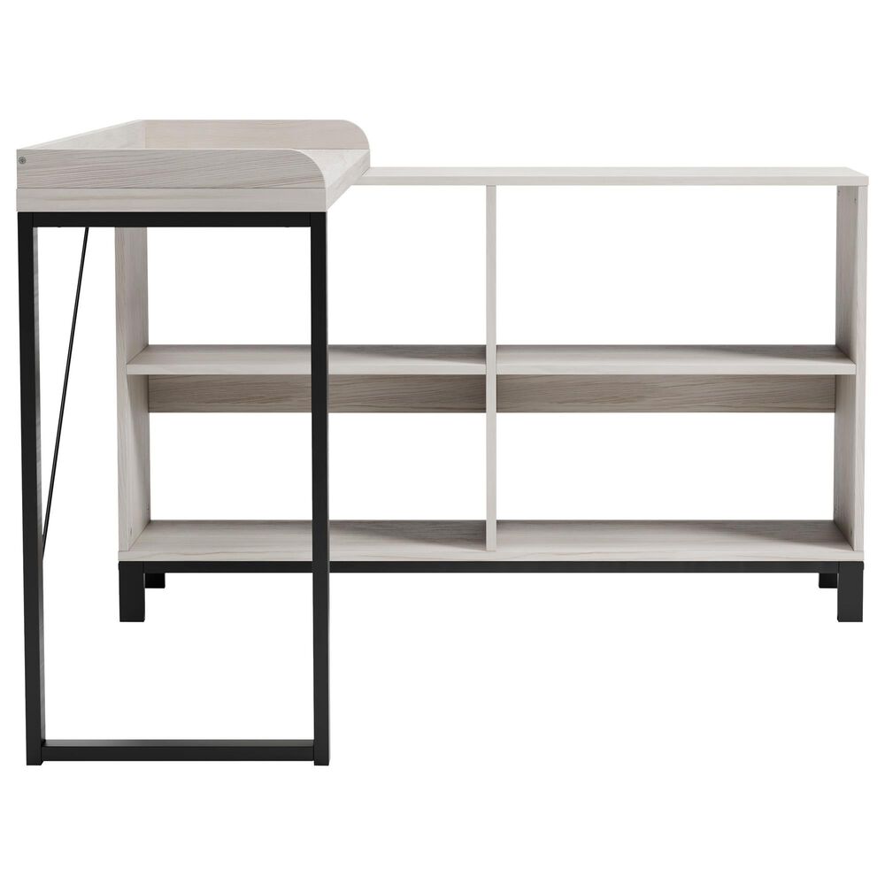 Ashley Bayflynn L-Desk in Whitewashed and Black, , large