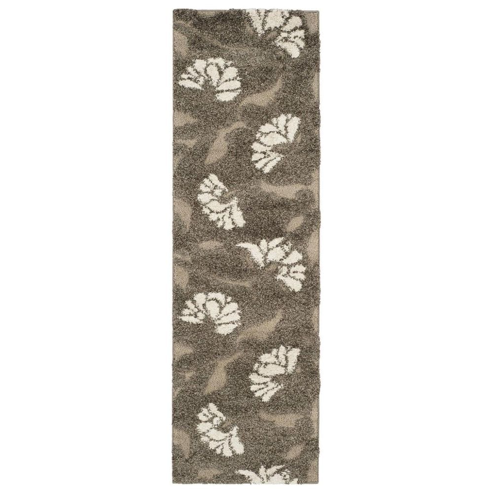 Safavieh Florida Shag SG459-7913 2"3" x 13" Smoke and Beige Runner, , large