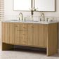 James Martin Vanities Hudson 60" Double Bathroom Vanity in Light Natural Oak with 3 cm Eternal Jasmine Pearl Silestone Top, Rectangular Sinks and FreePower Wireless Charger, , large