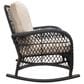 Hearth and Haven Outdoor Rocking Chair with Dark Brown Wicker in Beige, , large