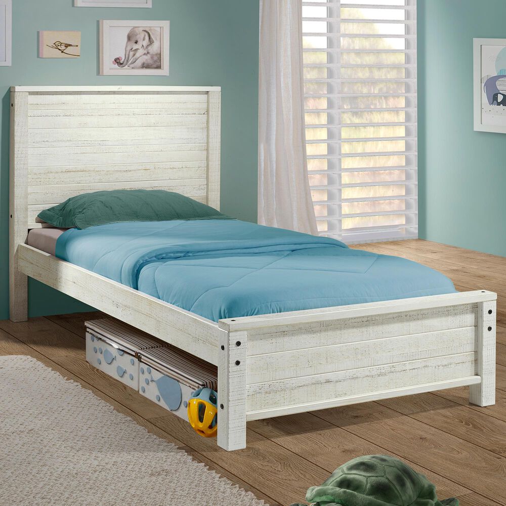 Bolton Furniture Rustic Twin Bed in Rustic White, , large
