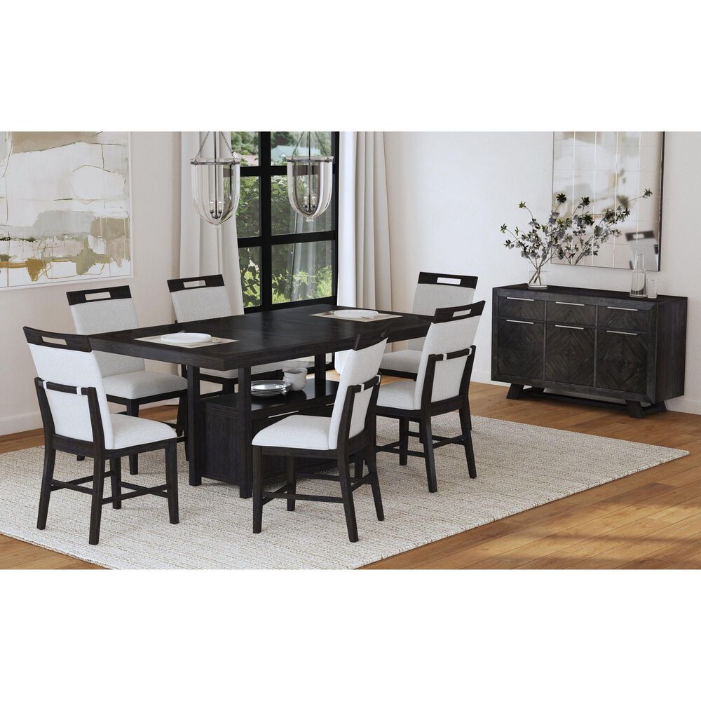 Mayberry Hill Transcend Counter Side Chair with Light Grey Fabric in Charcoal, , large