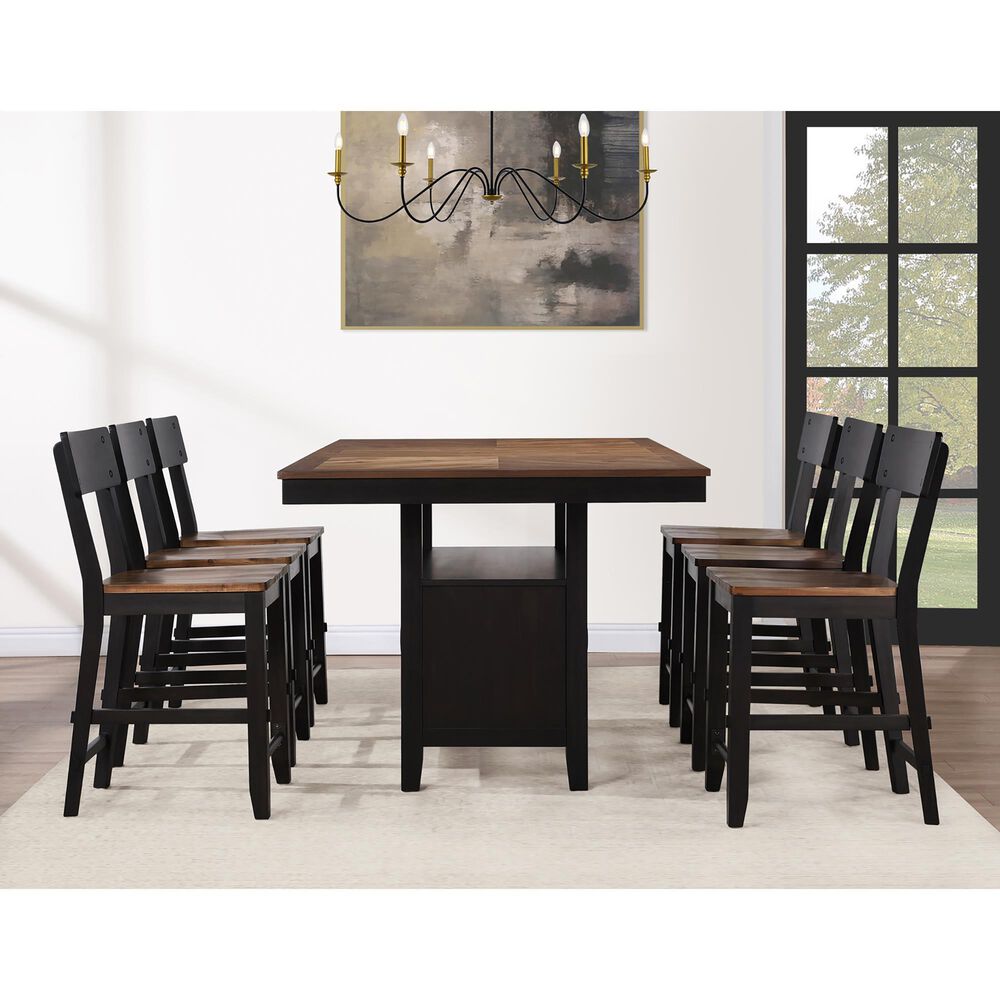 Steve Silver Bermuda Counter Stool in Black and Dark Acacia, , large