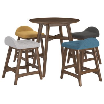 Signature Design by Ashley Lyncott 5-Piece Counter Height Dining Set in Medium Brown, , large