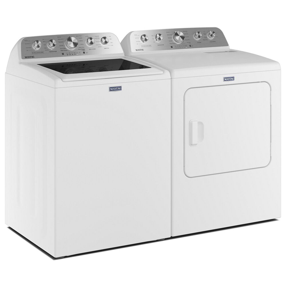 Maytag 4.7 Cu. Ft. Pet Pro Top Load Washer and 7.0 Cu. Ft. Gas Dryer Laundry Pair in White, , large
