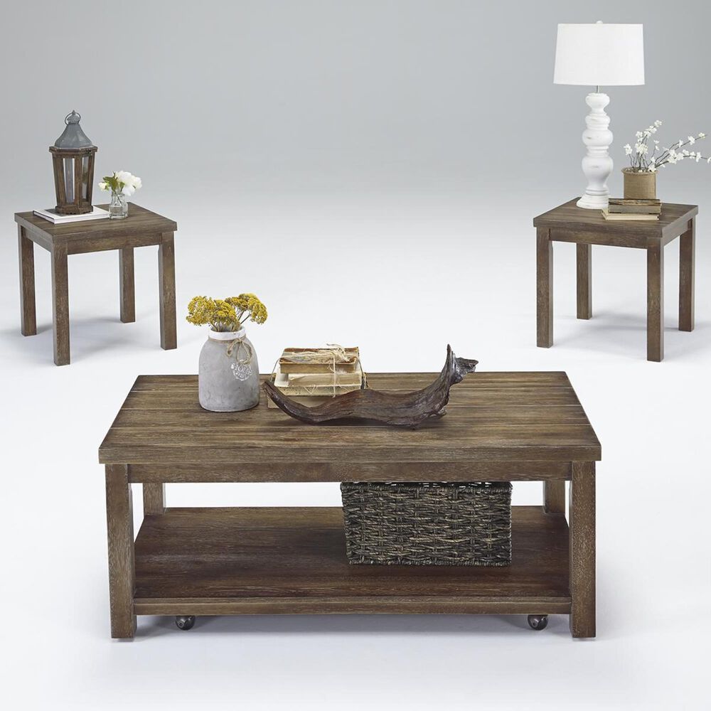 Tiddal Home Silverton 3-Piece Occasional Table Set in Driftwood, , large