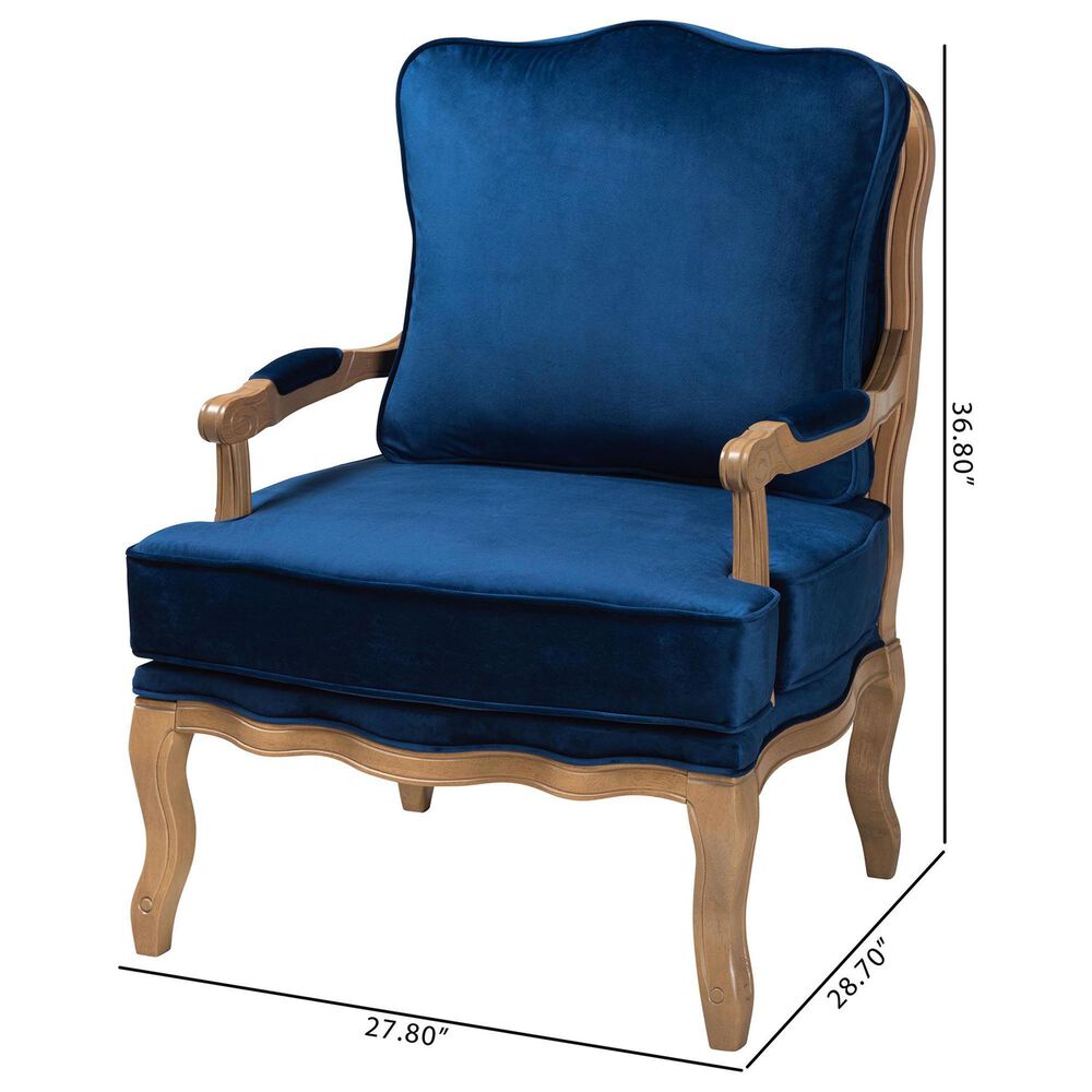 Baxton Studio Jules Accent Chair in Navy Blue, , large