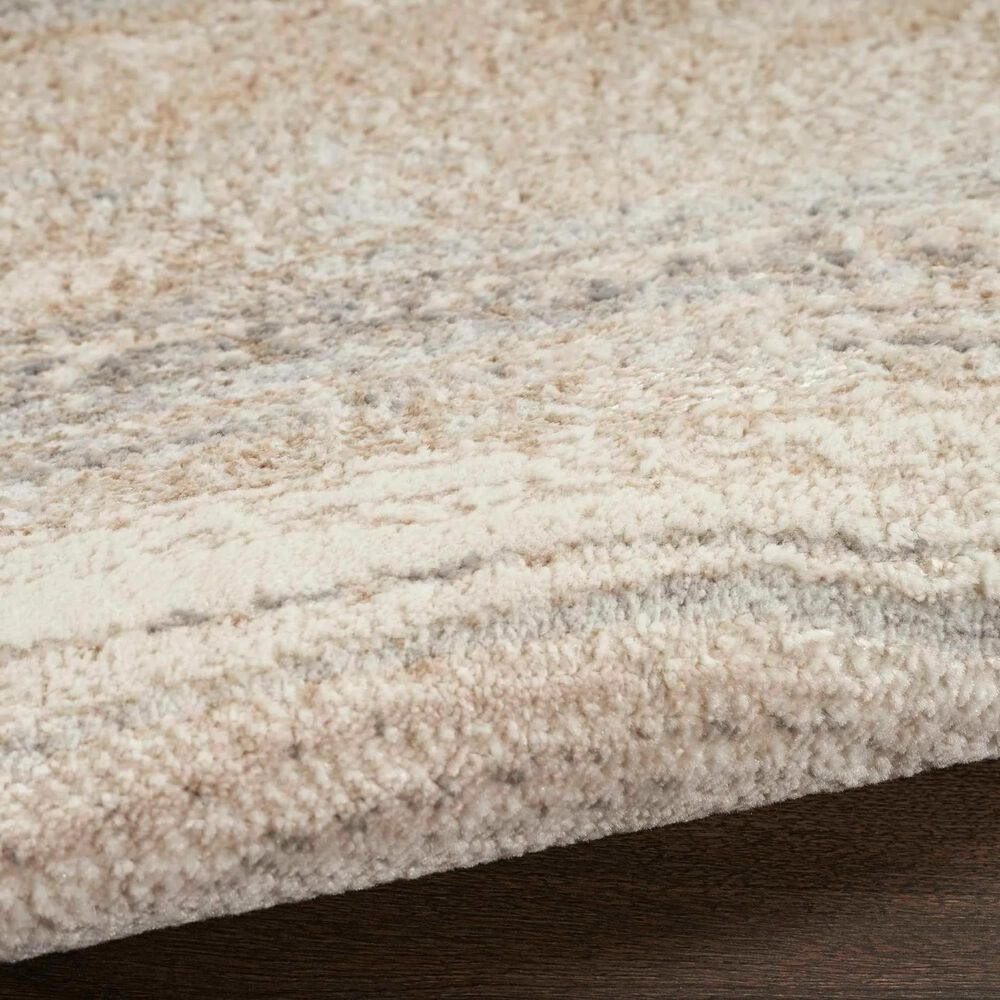 Nourison Brushstrokes 2&#39;2&quot; x 7&#39;6&quot; Cream and Grey Runner, , large