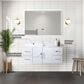 Lexora Home Geneva 48" Single Bathroom Vanity Cabinet Only in Glossy White and 48" LED Mirror, , large
