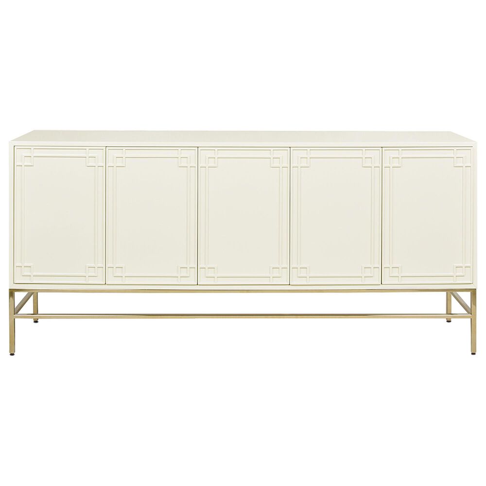 Jennifer Taylor Home Gemini Sideboard in White Lacquer and Gold, , large
