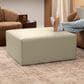 Jaxx Fairlie Faux Leather Ottoman in Natural Beige, , large