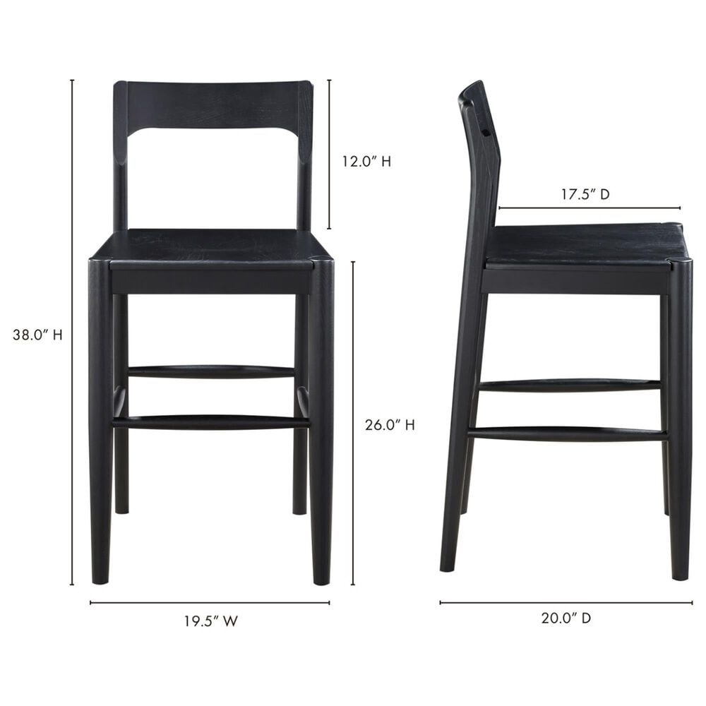 Moe's Home Collection Owing Counter Stool in Black, , large