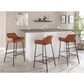 LumiSource Daniella Bar Stool with Camel Upholstery in Black (Set of 2), , large