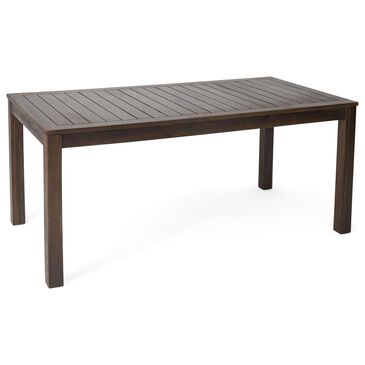 Hearth and Haven Outdoor 69 Inch Acacia Wood Dining Table with Square Legs in Dark Brown, , large