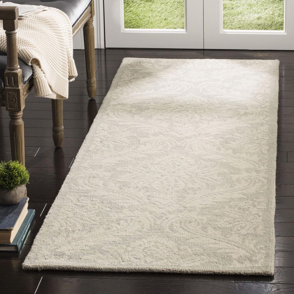 Safavieh Micro-Loop 2&#39;3&quot; x 7&#39; Silver Runner, , large