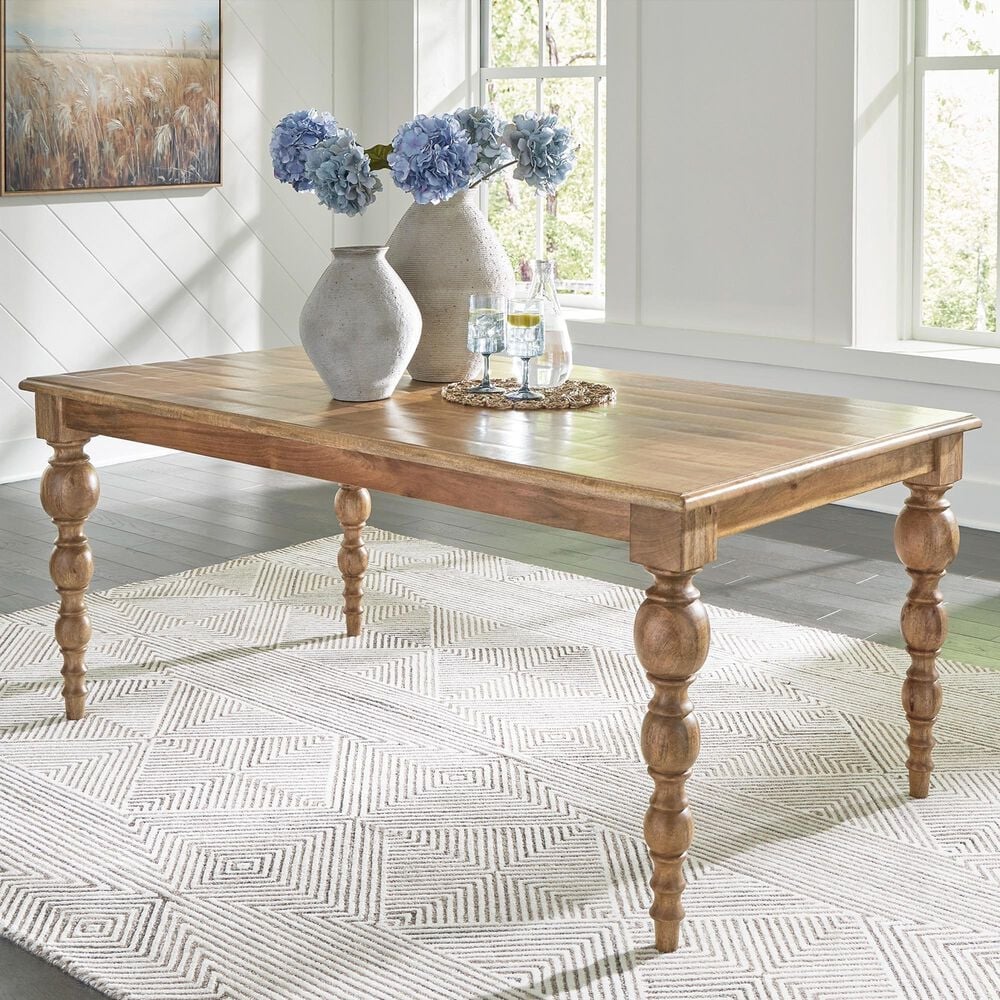 Ashley Rybergston Rectangular Dining Table in Light Brown - Table Only, , large