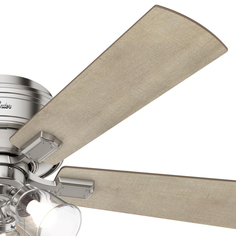 Hunter Crestfield 52&quot; Low Profile LED Ceiling Fan in Brushed Nickel, , large