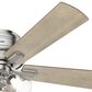 Hunter Crestfield 52" Low Profile LED Ceiling Fan in Brushed Nickel, , large