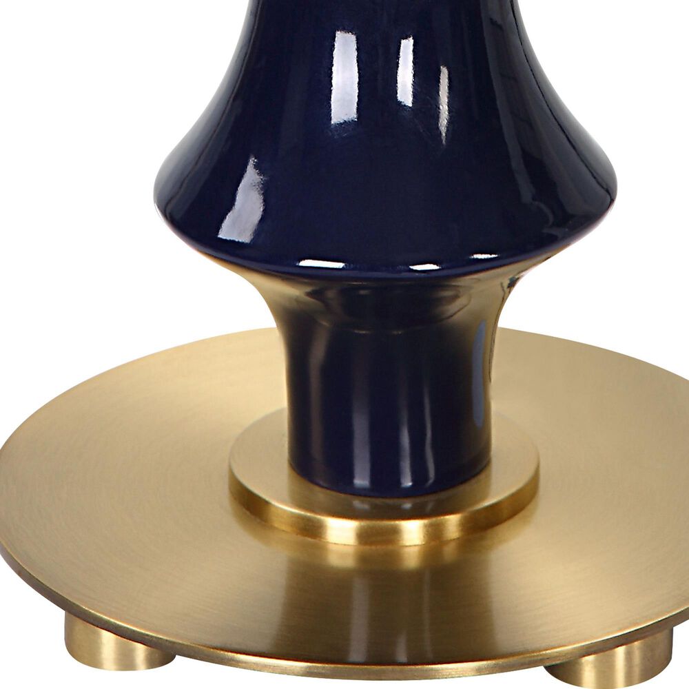 Uttermost Coil Table Lamp in Cobalt and Antique Brass, , large