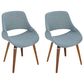 LumiSource Fabrico Side Chair with Blue Cushion in Walnut (Set of 2), , large