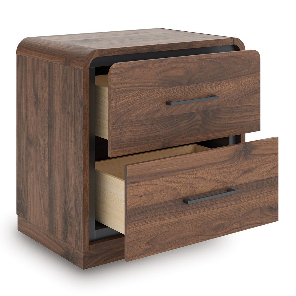 Ashley Fortlorn California King Bed with Two Nightstands in Walnut Brown, , large