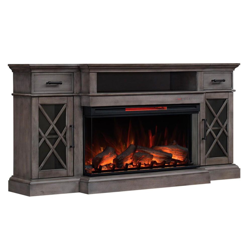 Fabio Flames Hamilton Panorama Media Mantel in Weathered Gray, , large
