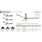 Minka-Aire Nauticus 65" Smart Indoor/Outdoor Ceiling Fan with Distressed Koa Blades in Brushed Nickel Wet, , large
