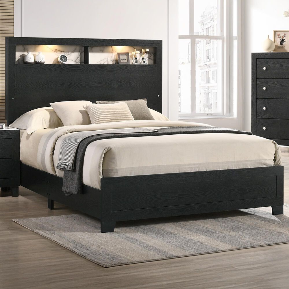 Crown Mark Cadence King Bed in Black and White, , large