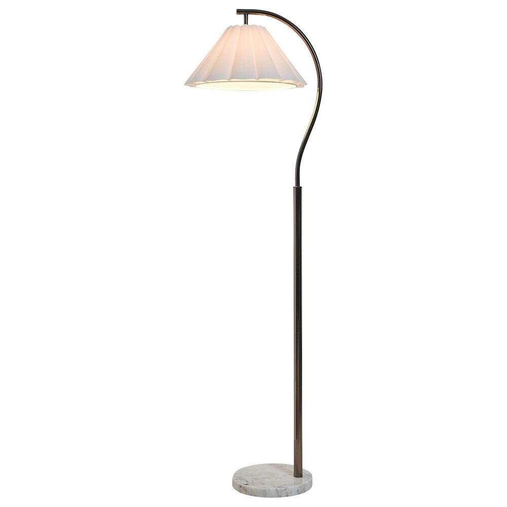 Flair Industries Vivienne Floor Lamp in Steel and White, , large
