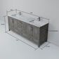 Lexora Home Jacques 72" Double Bathroom Vanity in Distressed Grey with 2 cm White Carrara Marble Top and Rectangular Sinks, , large