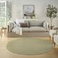 Nourison Courtyard Ivory and Green 6" Round Indoor/Outdoor Area Rug, , large
