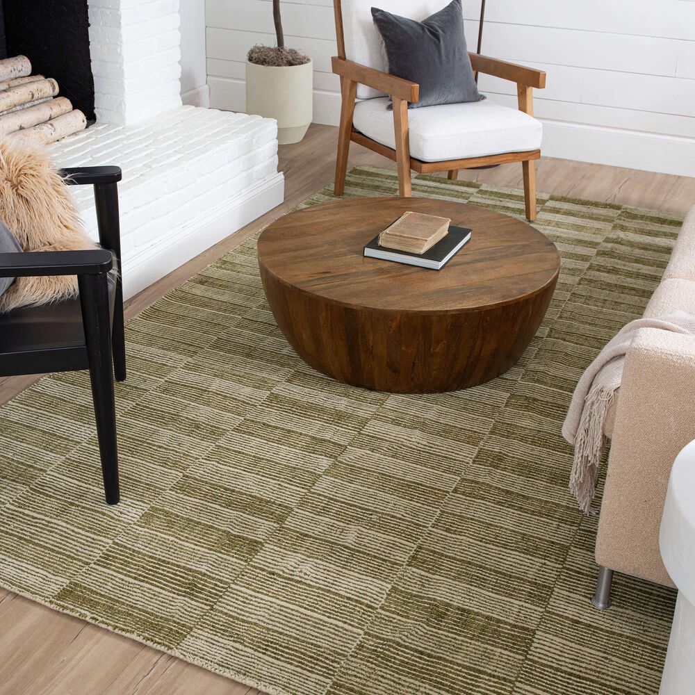 Karastan Broken Stripe 8&#39; x 10&#39; Moss Area Rug, , large