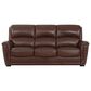 Chateau d"Ax Stationary Leather Sofa and Recliner Set in Red Brown, , large