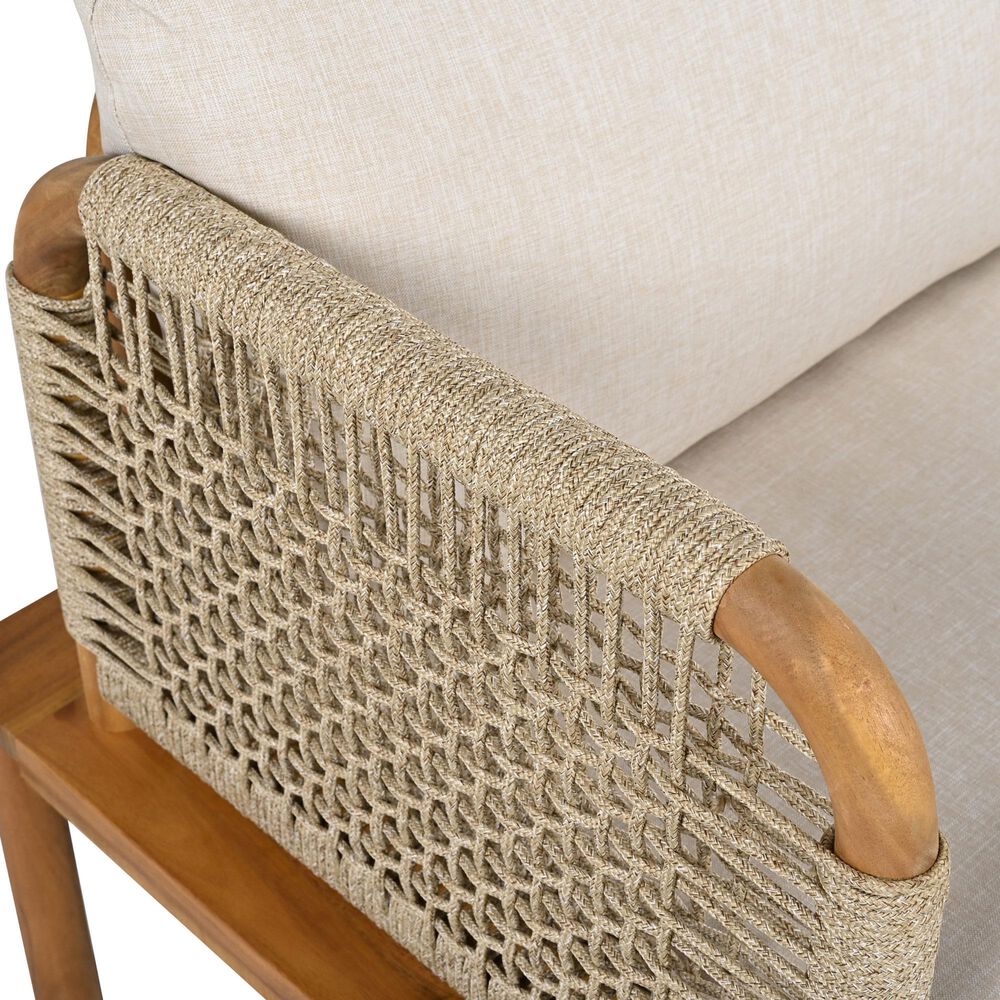 Hearth and Haven Outdoor Club Chairs with Teak Frame in Beige (Set of 2), , large