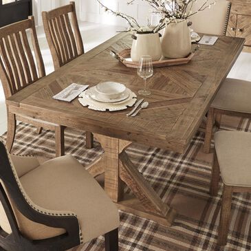 Signature Design by Ashley Grindleburg Rectangular Dining Room Table in Light Brown - Table Only, , large